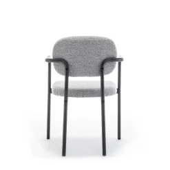 Drawer STUART Lot de 2 fauteuils de table en tissu bouclette et métal