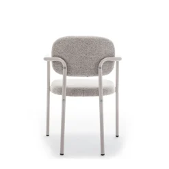 Drawer STUART Lot de 2 fauteuils de table en tissu bouclette pieds beiges