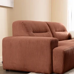 Drawer STUNE Canapé droit 4 places en velours côtelé à accoudoirs larges