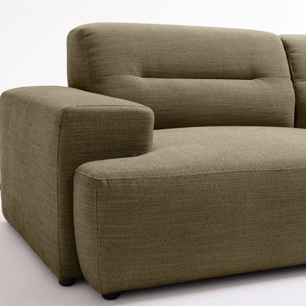 Drawer STUNE Canapé droit 4 places en tissu à accoudoirs larges