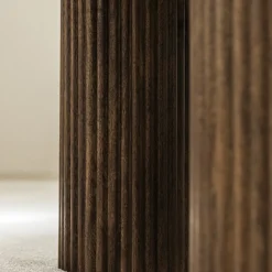 Drawer SULA Table basse en marbre et bois massif ø80cm
