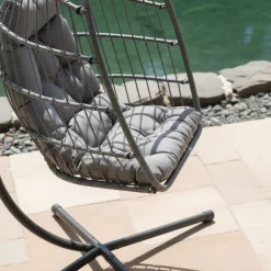 Drawer SULLY Fauteuil œuf suspendu de jardin en corde et acier traité