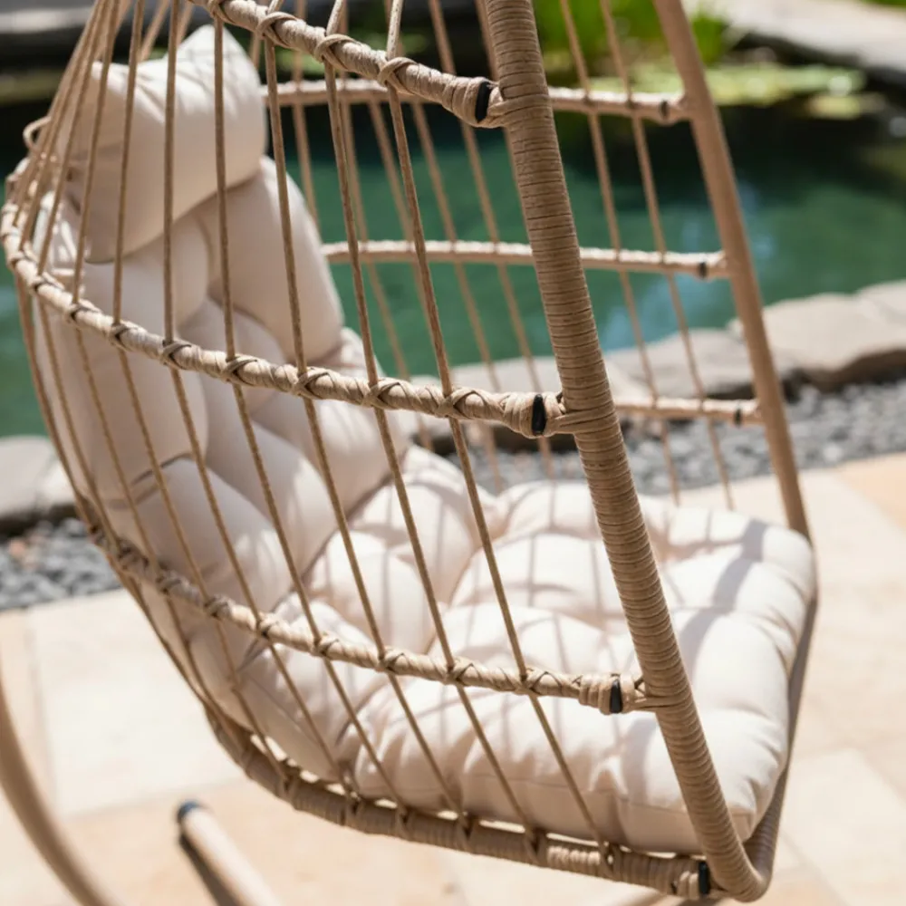 Drawer SULLY Fauteuil œuf suspendu de jardin en corde et acier traité