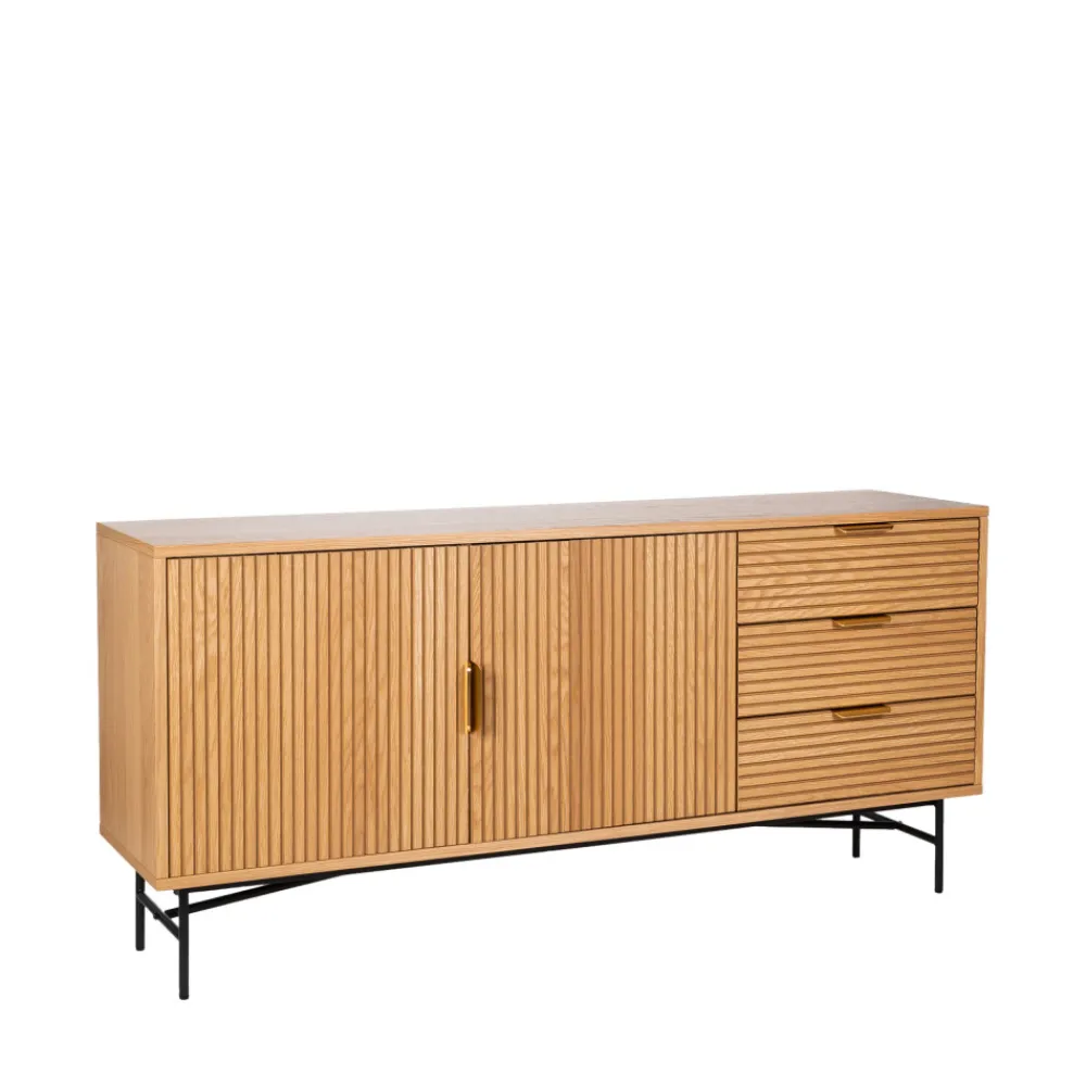 Drawer SVEG Buffet 2 portes 3 tiroirs en bois L160cm