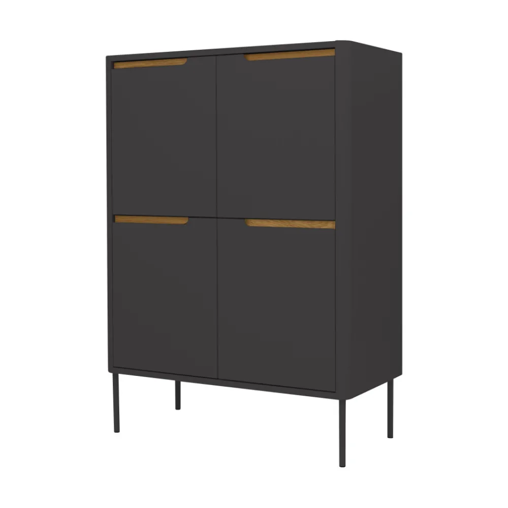 Tenzo SWITCH Buffet haut en bois 4 portes H128cm