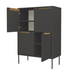 Tenzo SWITCH Buffet haut en bois 4 portes H128cm