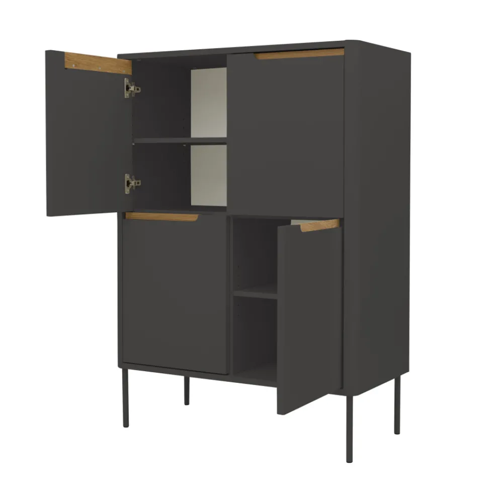 Tenzo SWITCH Buffet haut en bois 4 portes H128cm