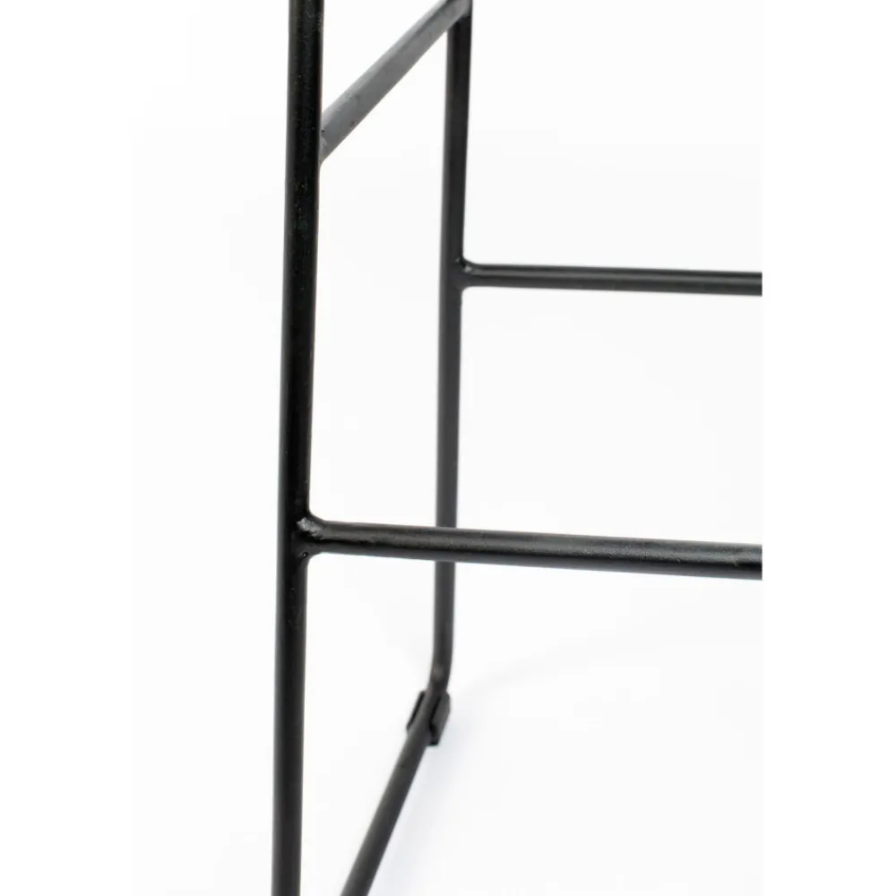 No name TANGLE Tabouret de bar en teck recyclé et métal H62cm