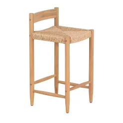 No name TANNO Lot de 2 tabourets de bar intérieur/extérieur en bois H66cm