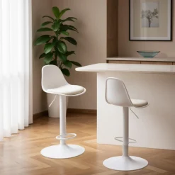 Drawer TEBAR Lot de 2 chaises de bar réglables en simili et métal H61-83cm