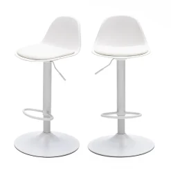 Drawer TEBAR Lot de 2 chaises de bar réglables en simili et métal H61-83cm