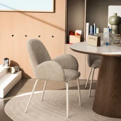 Drawer THÉODORE Lot de 2 fauteuils de table en tissu et métal