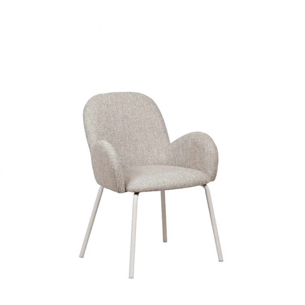 Drawer THÉODORE Lot de 2 fauteuils de table en tissu et métal