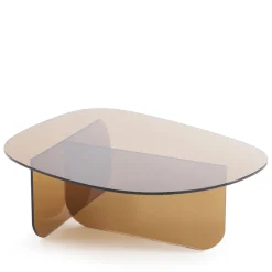 Drawer TILA Table basse organique en verre L100cm