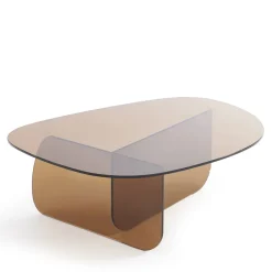 Drawer TILA Table basse organique en verre L100cm