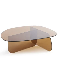 Drawer TILA Table basse organique en verre L100cm