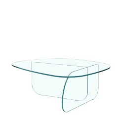 Drawer TILA Table basse organique en verre L100cm
