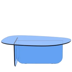 Drawer TILA Table basse organique en verre L100cm