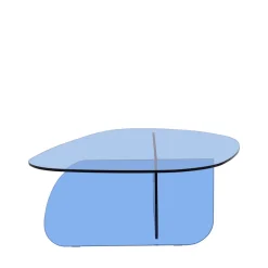 Drawer TILA Table basse organique en verre L100cm