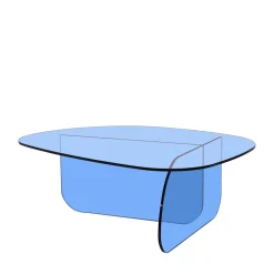 Drawer TILA Table basse organique en verre L100cm