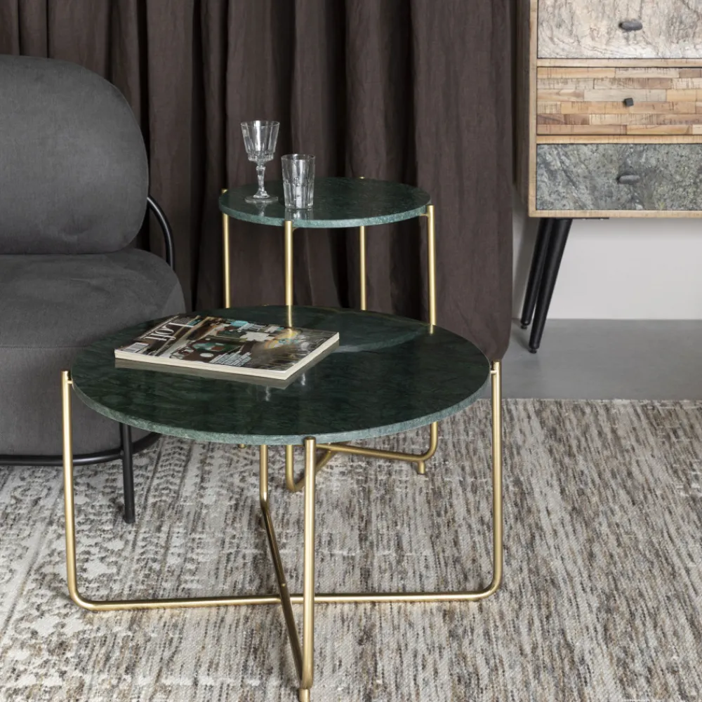 No name TIMPA Table basse en marbre ø70cm