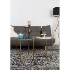 No name TIMPA Table d'appoint marbre et laiton