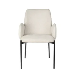 No name TJARDA Lot de 2 fauteuils de table en tissu et métal