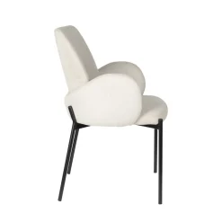 No name TJARDA Lot de 2 fauteuils de table en tissu et métal