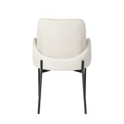 No name TJARDA Lot de 2 fauteuils de table en tissu et métal