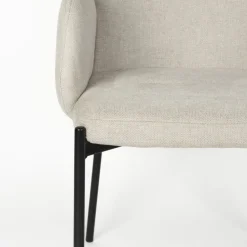 No name TJARDA Lot de 2 fauteuils de table en tissu et métal