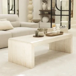 Drawer TOCOA Table basse effet travertin 120x55cm