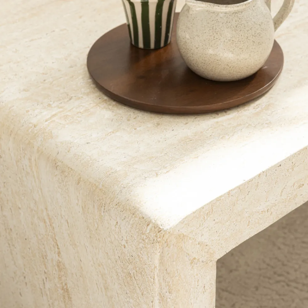 Drawer TOCOA Table basse effet travertin 120x55cm