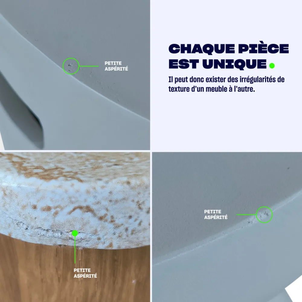 Drawer TOCOA Table basse en fibre de ciment 120x55cm