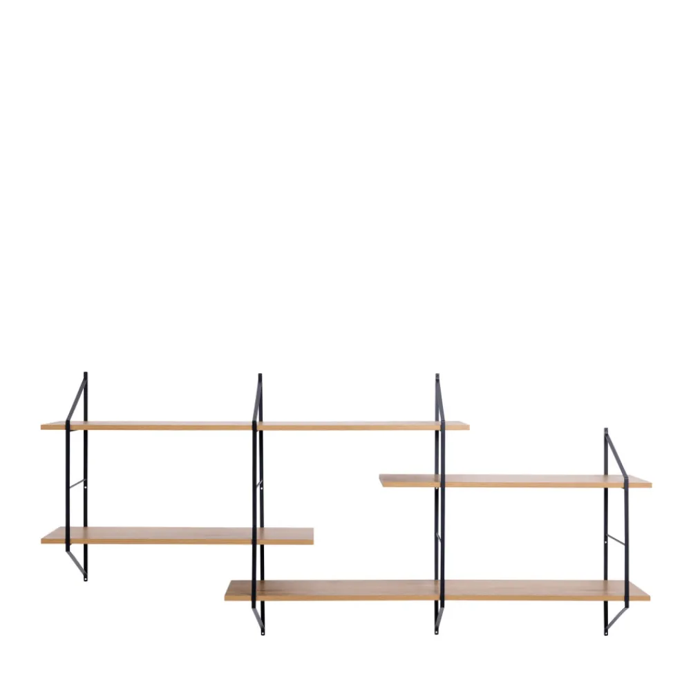 No name TOCRO Etagère murale en bois et métal L191cm