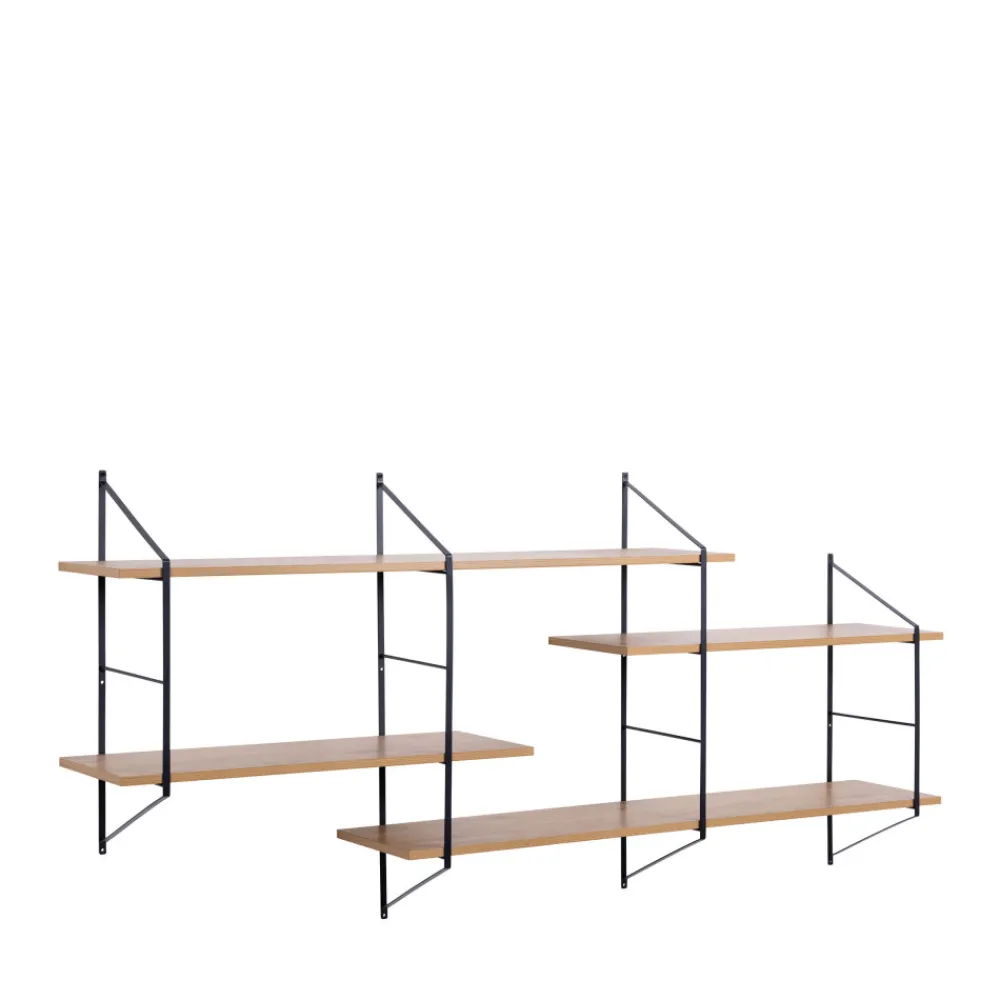 No name TOCRO Etagère murale en bois et métal L191cm