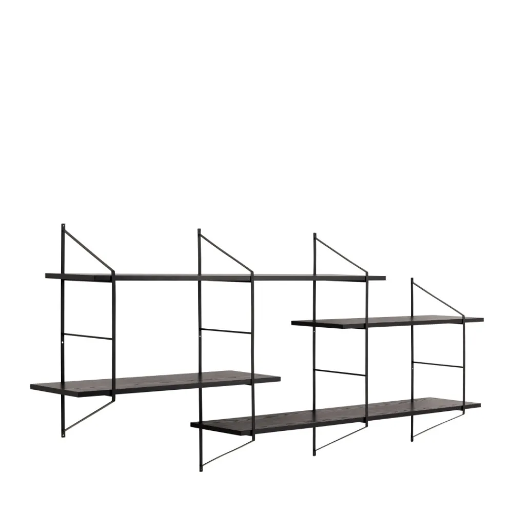No name TOCRO Etagère murale en bois et métal L191cm