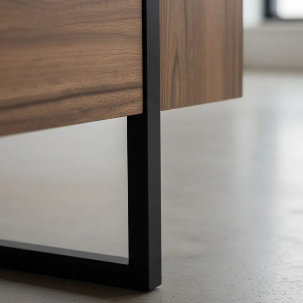 Drawer TOD Meuble TV 2 portes en bois et métal L180cm