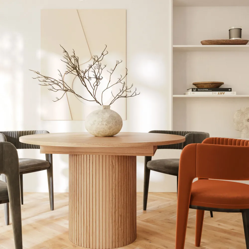 Woodman TOSCANA Table à manger extensible 4 à 6 personnes en bois ø120-160x120cm