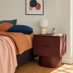 Teulat TOTEM Table de chevet 2 tiroirs en bois