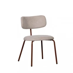 Woood TRAVIS Lot de 2 chaises en tissu et pieds marron