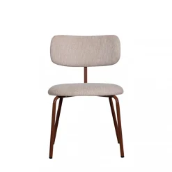 Woood TRAVIS Lot de 2 chaises en tissu et pieds marron