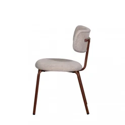 Woood TRAVIS Lot de 2 chaises en tissu et pieds marron