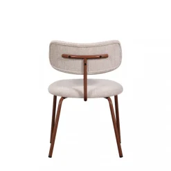 Woood TRAVIS Lot de 2 chaises en tissu et pieds marron