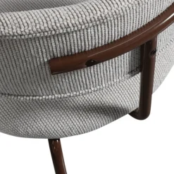 Woood TRAVIS Lot de 2 chaises en tissu et pieds marron