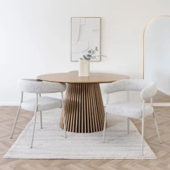 House Nordic TRIVIO Lot de 2 fauteuils de table en tissu pieds beiges
