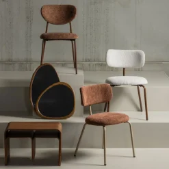Woood VALOR Lot de 2 chaises en tissu et métal