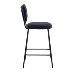 Drawer VANDER Lot de 2 chaises de bar en velours côtelé et métal H65cm