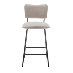Drawer VANDER Lot de 2 chaises de bar en tissu et métal H65cm