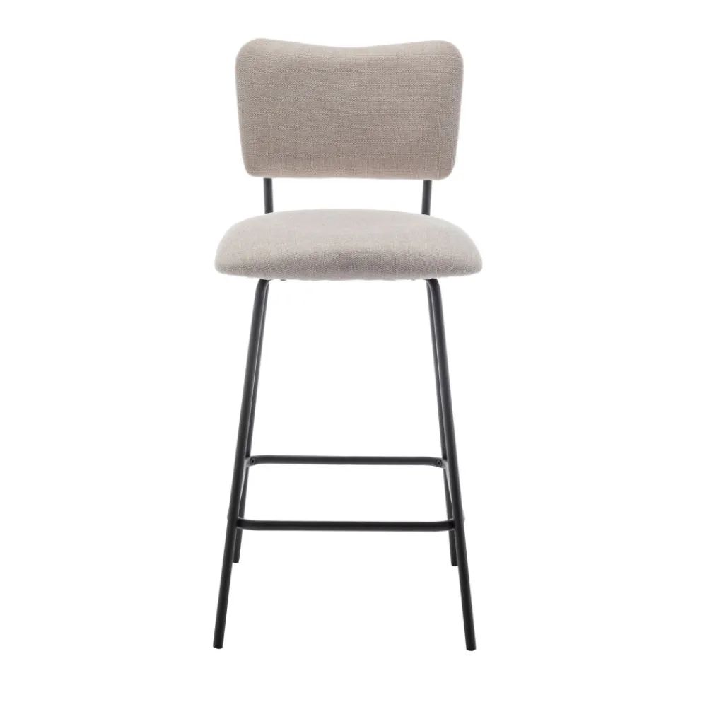 Drawer VANDER Lot de 2 chaises de bar en tissu et métal H65cm