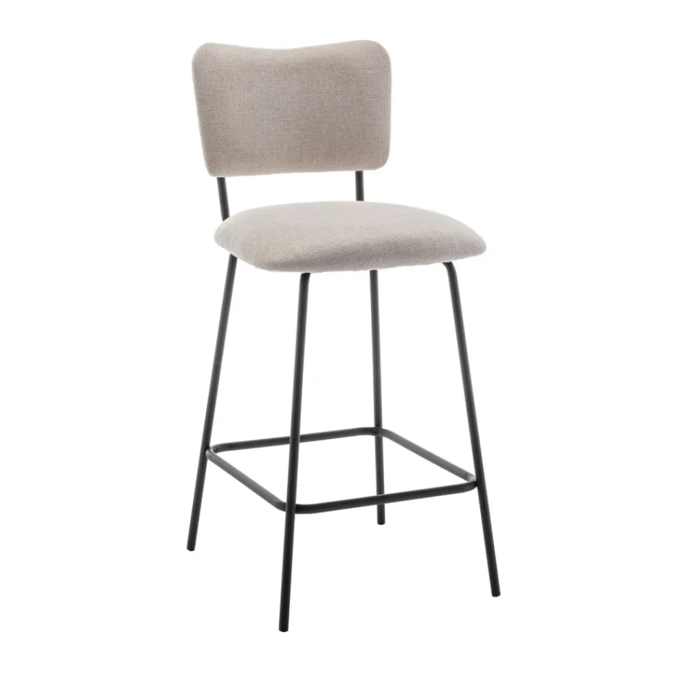 Drawer VANDER Lot de 2 chaises de bar en tissu et métal H65cm
